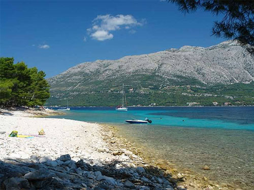 Beautiful pebble beach on islet Badija