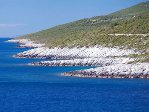 Zavalatica is surrounded by rocky coast