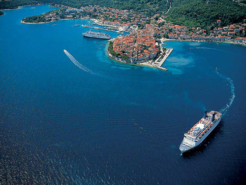 Arrivée à Korcula, Croatie