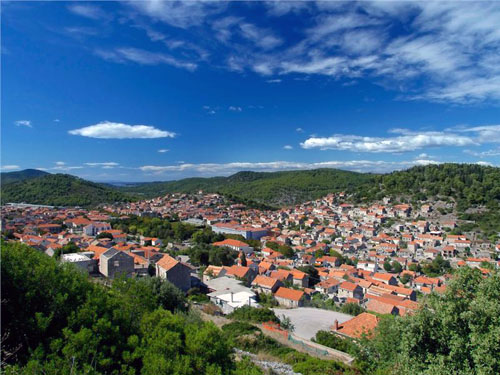 The town of Blato in the interior of the island Korcula