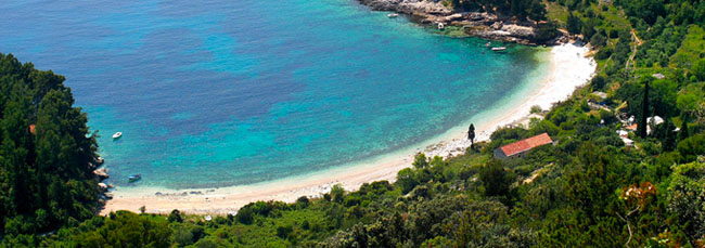 Beautiful pebble beach on the island of Korcula