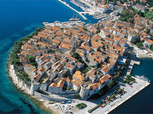 Die Altstadt von Korcula, Kroatien