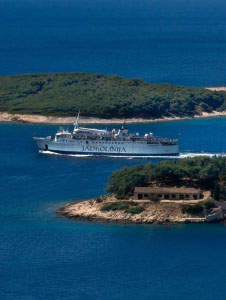 Jadrolinija ferry departing from Vela Luka