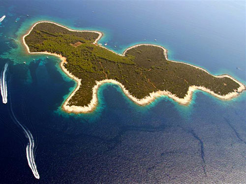 Kleine Insel Proizd in der Nähe von Vela Luka, Insel Korcula