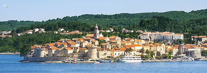 Panorama of the town of Korcula